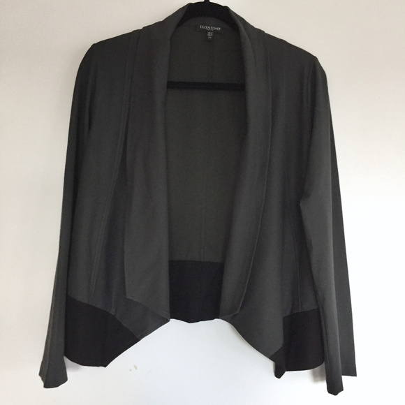 Eileen Fisher Color Block Drape Jacket - Picture 2 of 6